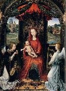 Hans Memling Madonna Enthroned with Child and Two Angels oil painting